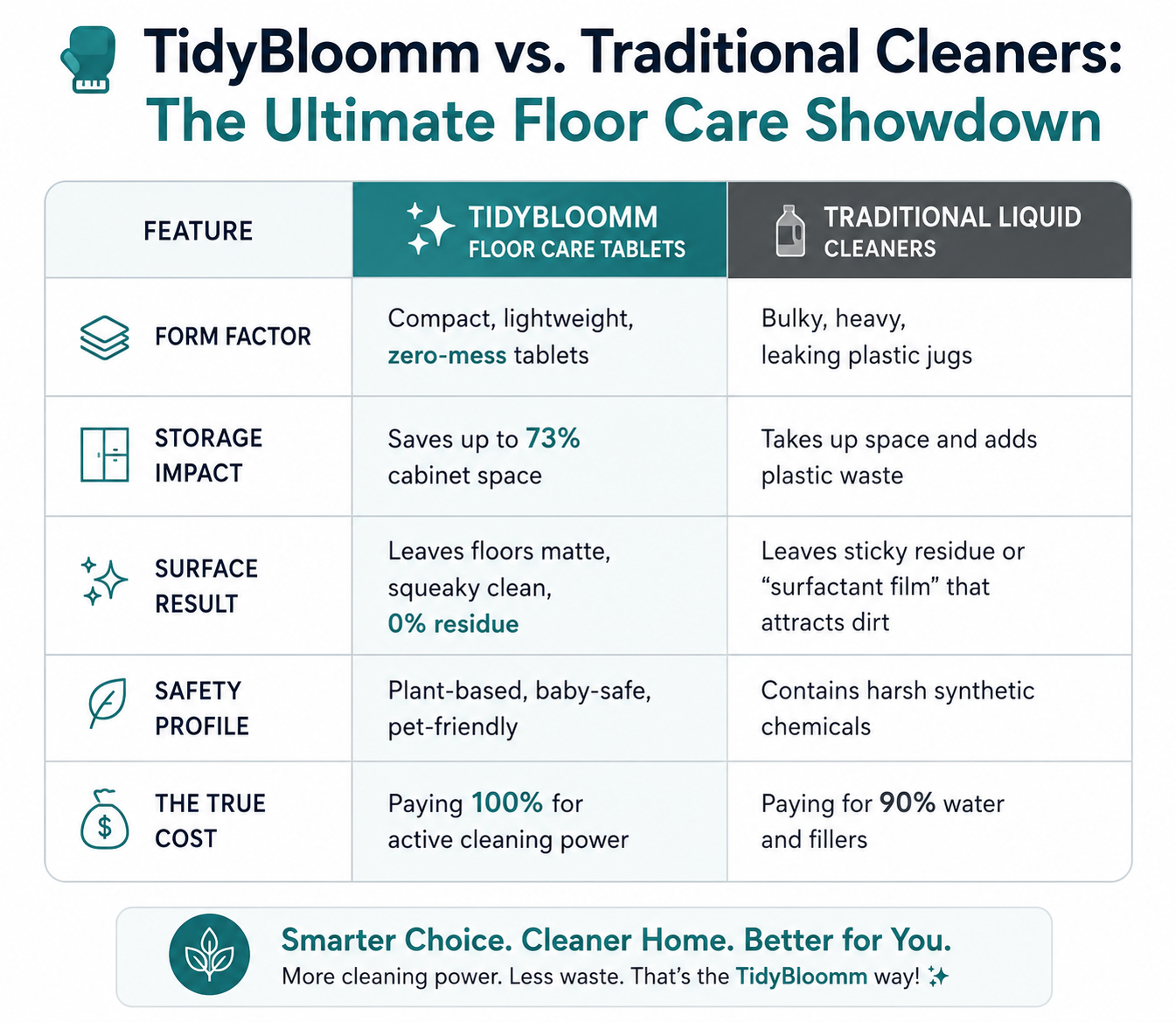 TidyBloomm® Multi-Surface Antibacterial Cleaner for Hardwood, Tile & Laminate